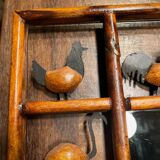 Miroir bois fer forgé animale