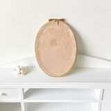 Frame domed glass flowers in fabric