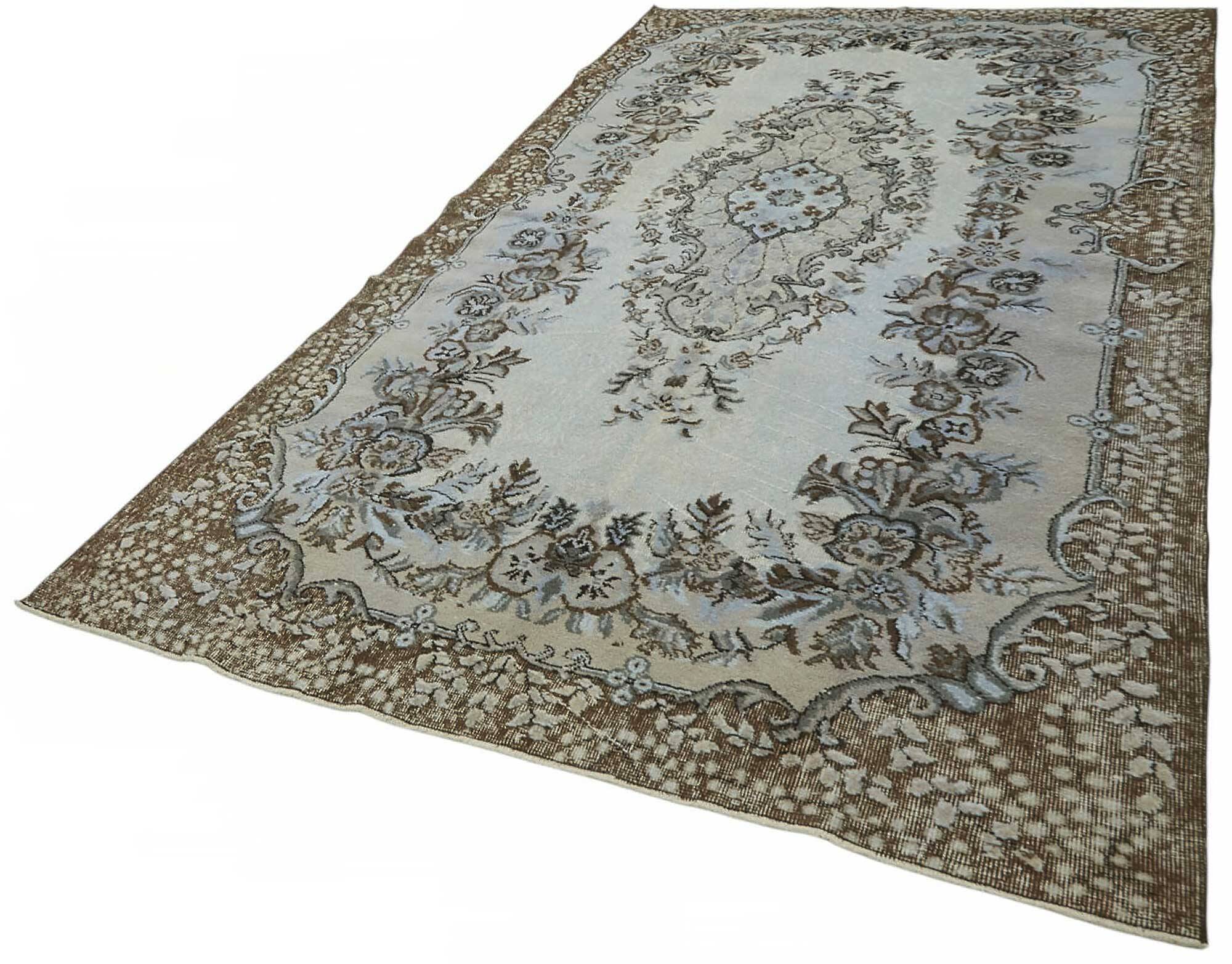 Overdyed Wool Vintage Handmade Carved Rug 169 cm x 288 cm