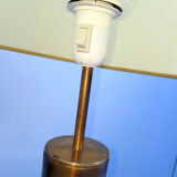 Lampe de table vintage pied cylindre en bronze