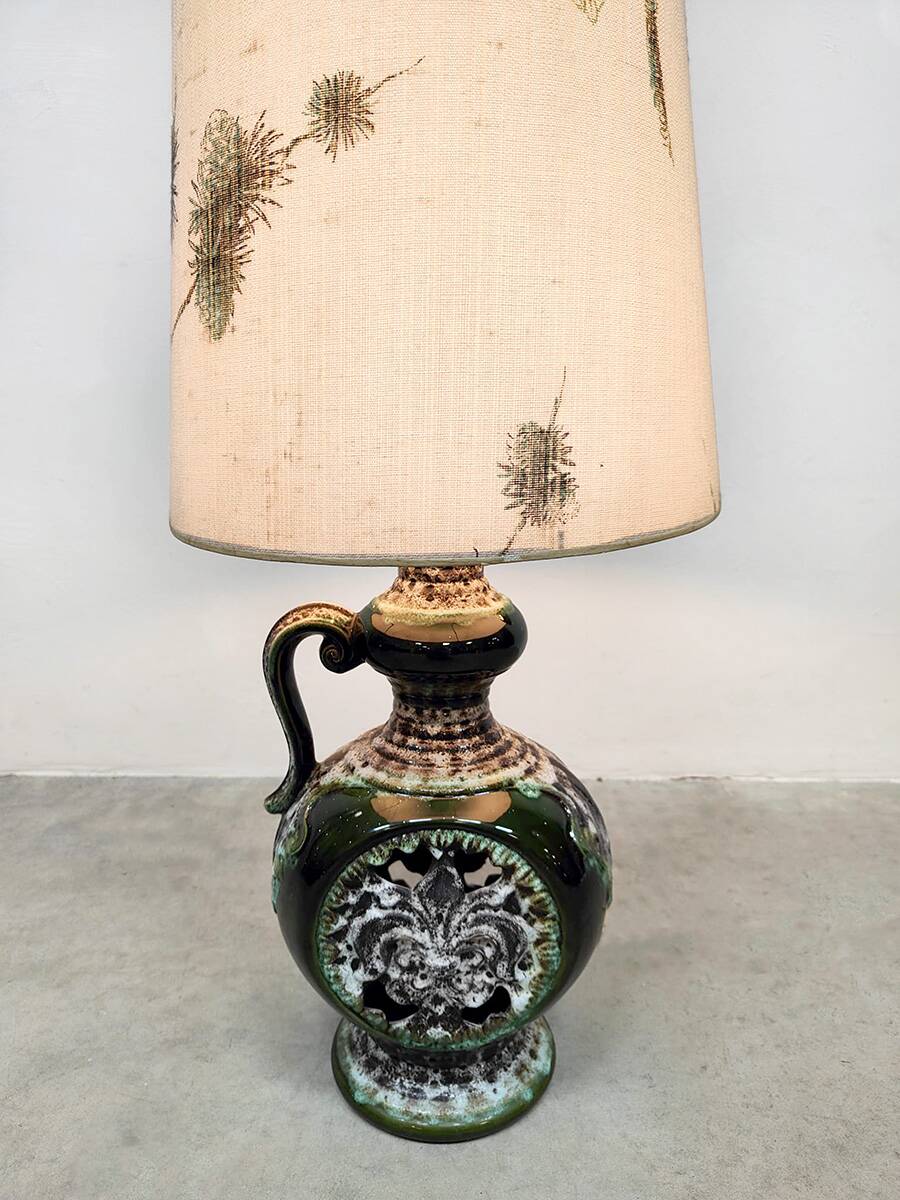 Vintage West Germany fat lava floor lamp ceramic 'Nature'