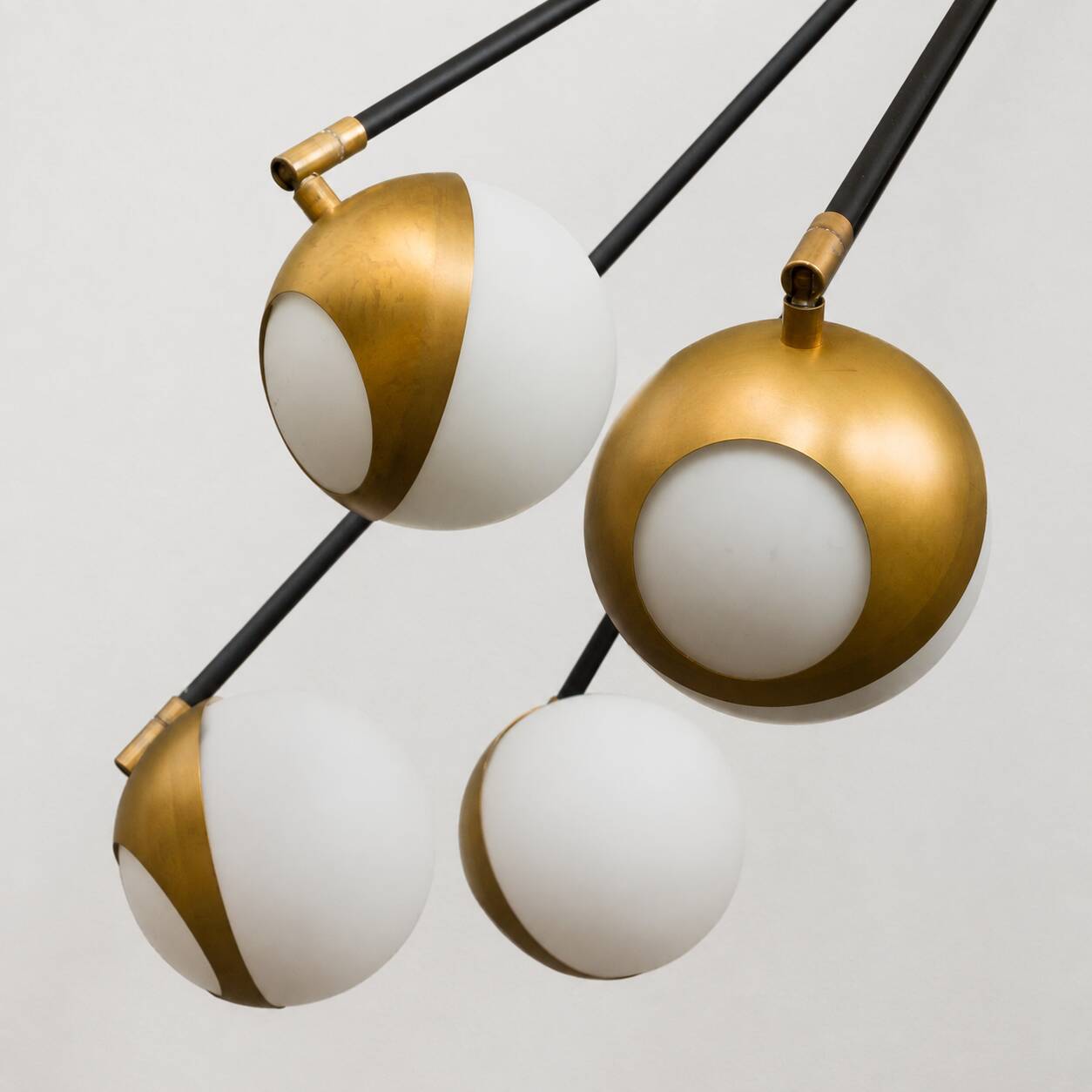 Italian Brass Sputnik Chandelier In Stilnovo Style