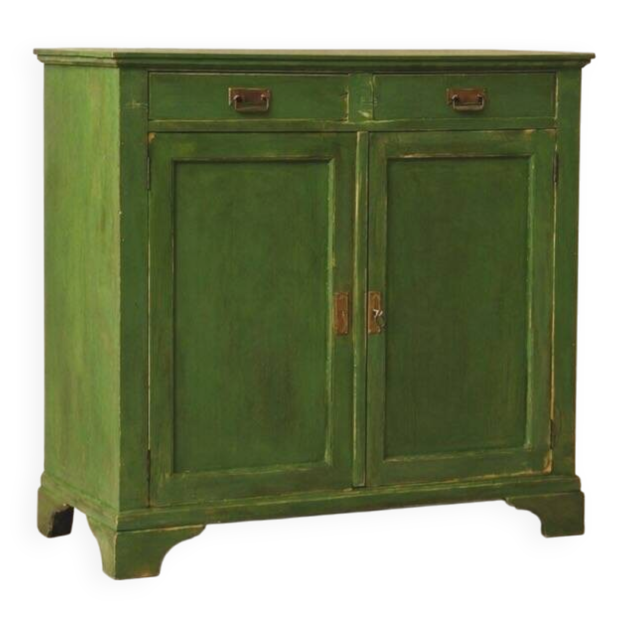Antique green patinated wooden sideboard – chic country style