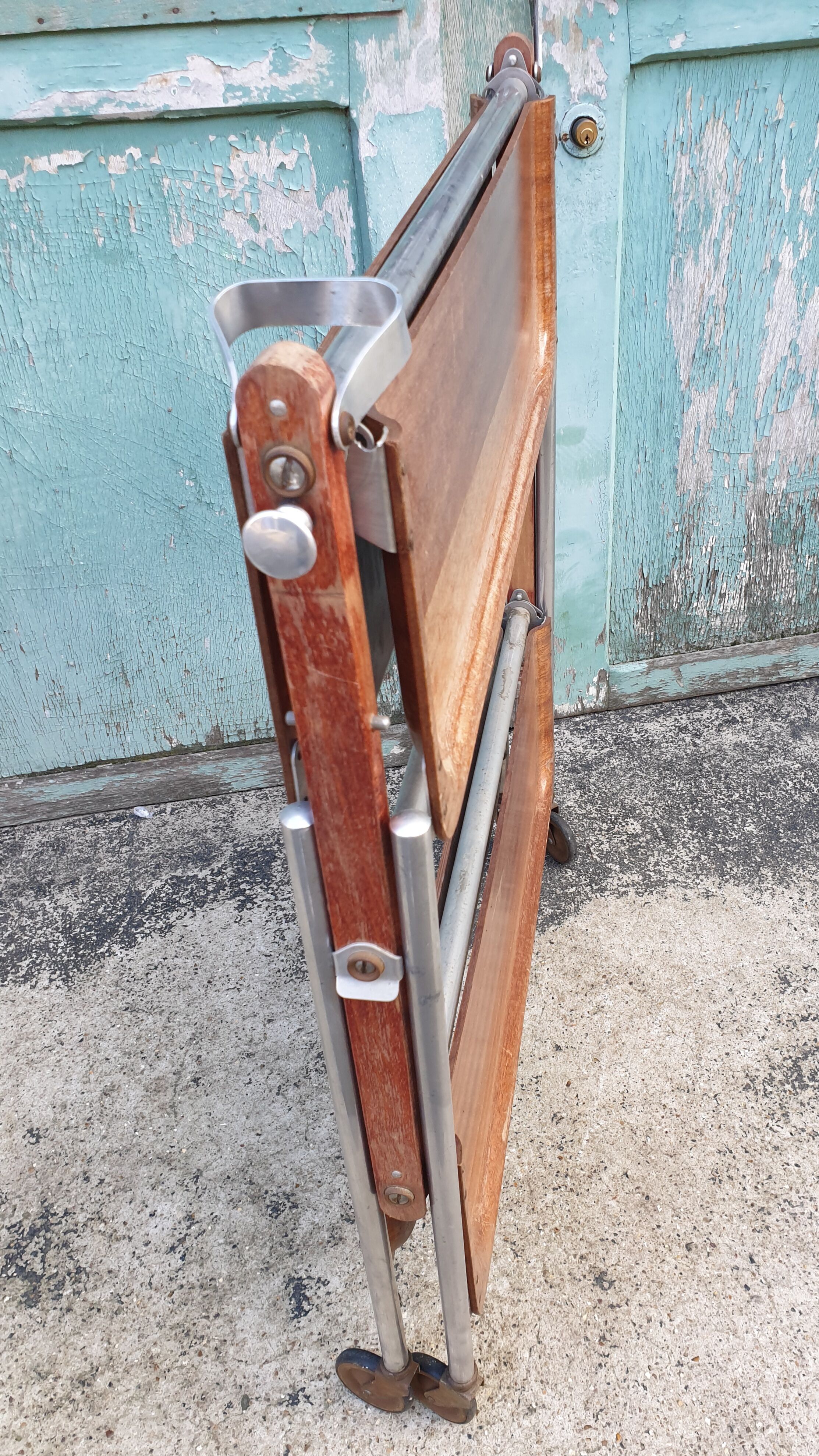 Vintage folding rolling table