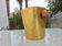 Gold anodised aluminium ice bucket, teak handles, signed T.L PARIS.