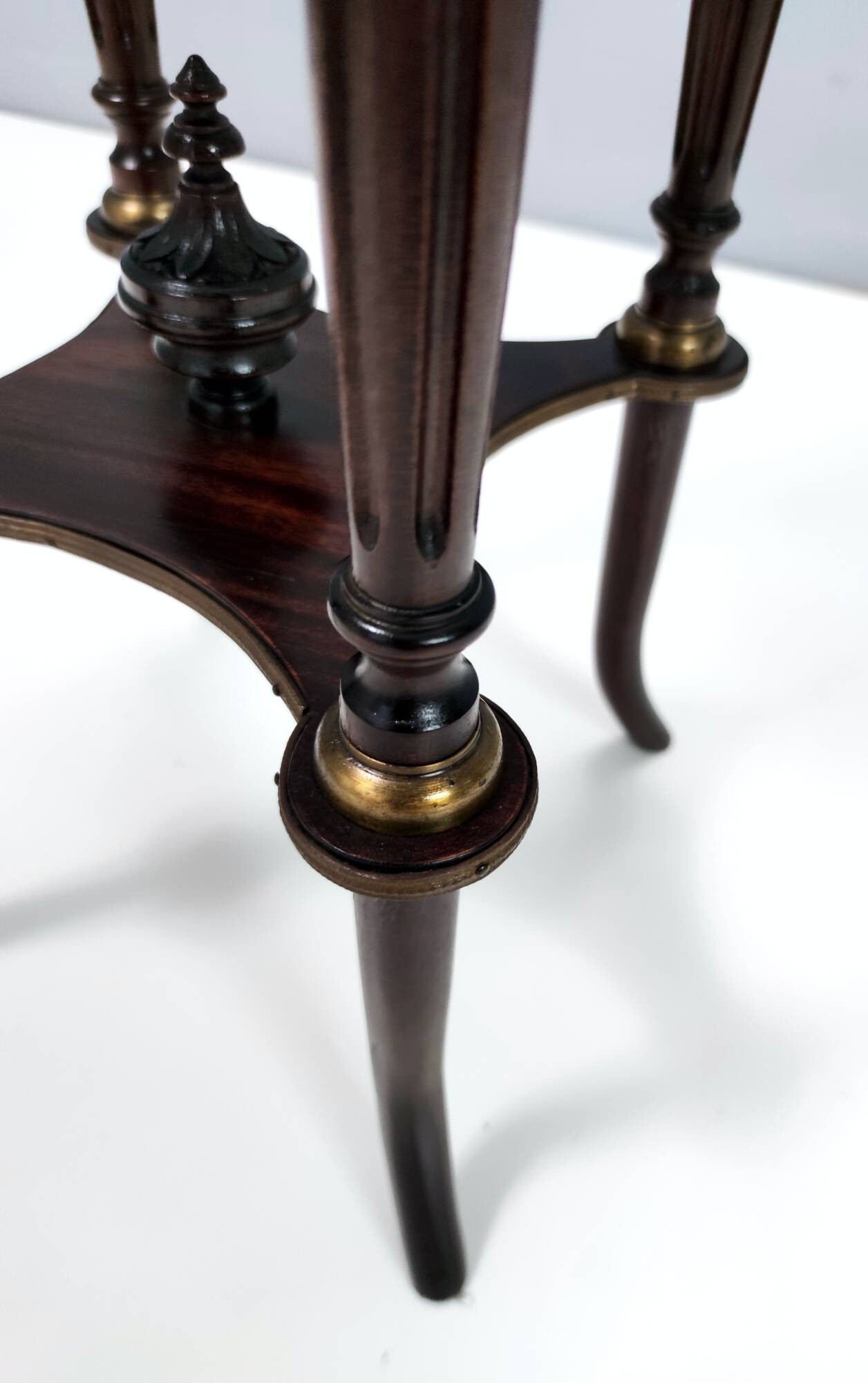 Ebonized Beech Gueridon with a Broccatello Marble Top, Italy