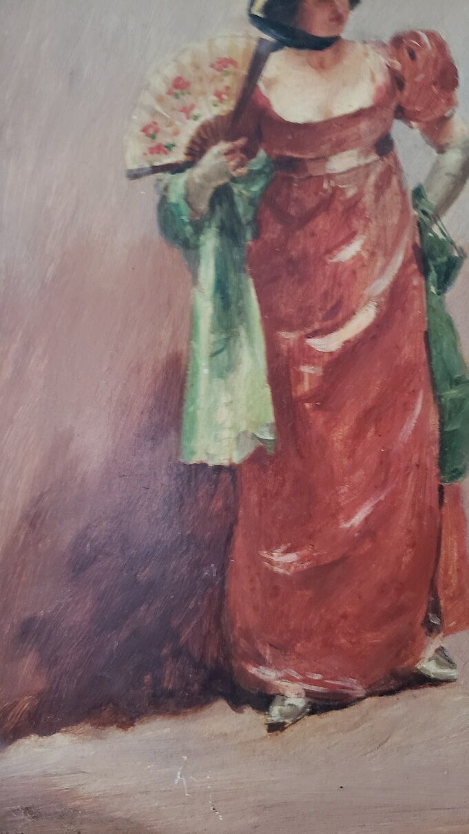 Pair of oils on panel by henri victor lesur