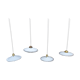 Lot de 4 suspensions en opaline blanche festonnée art Deco