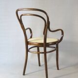 Cane bistro armchair N°14, by Hofmann 1895, Art Nouveau.