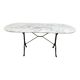 Table de bistrot en fer et marbre 160 cm
