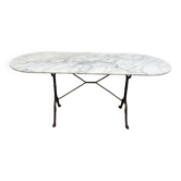 Table de bistrot en fer et marbre 160 cm