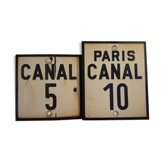 Lot of 2 old sncf paris enameled metal panels