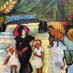 Tableau hst travail de copiste van gogh "marronniers à fleurs rouge parc ar