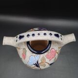 Vase Aiguière Art Déco fleurs émaillé signé Amphora République tchèque