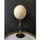 Oeuf d'Autruche, Socle en Bronze et Marbre Noir (Fin XIXè- Début XXè) H:32cm