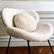 Contemporary design armchair in sheepskin