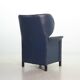 Wittmann Petrol Soft Leather Wing Chair Designed Model Aura  by Paolo Piva