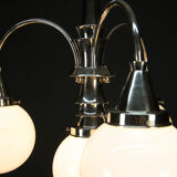 Art Deco Chrome 4-flamming Chandelier, 1930s