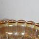 Large vintage iridescent amber glass bowl – Scalloped edge – Ø 23 cm
