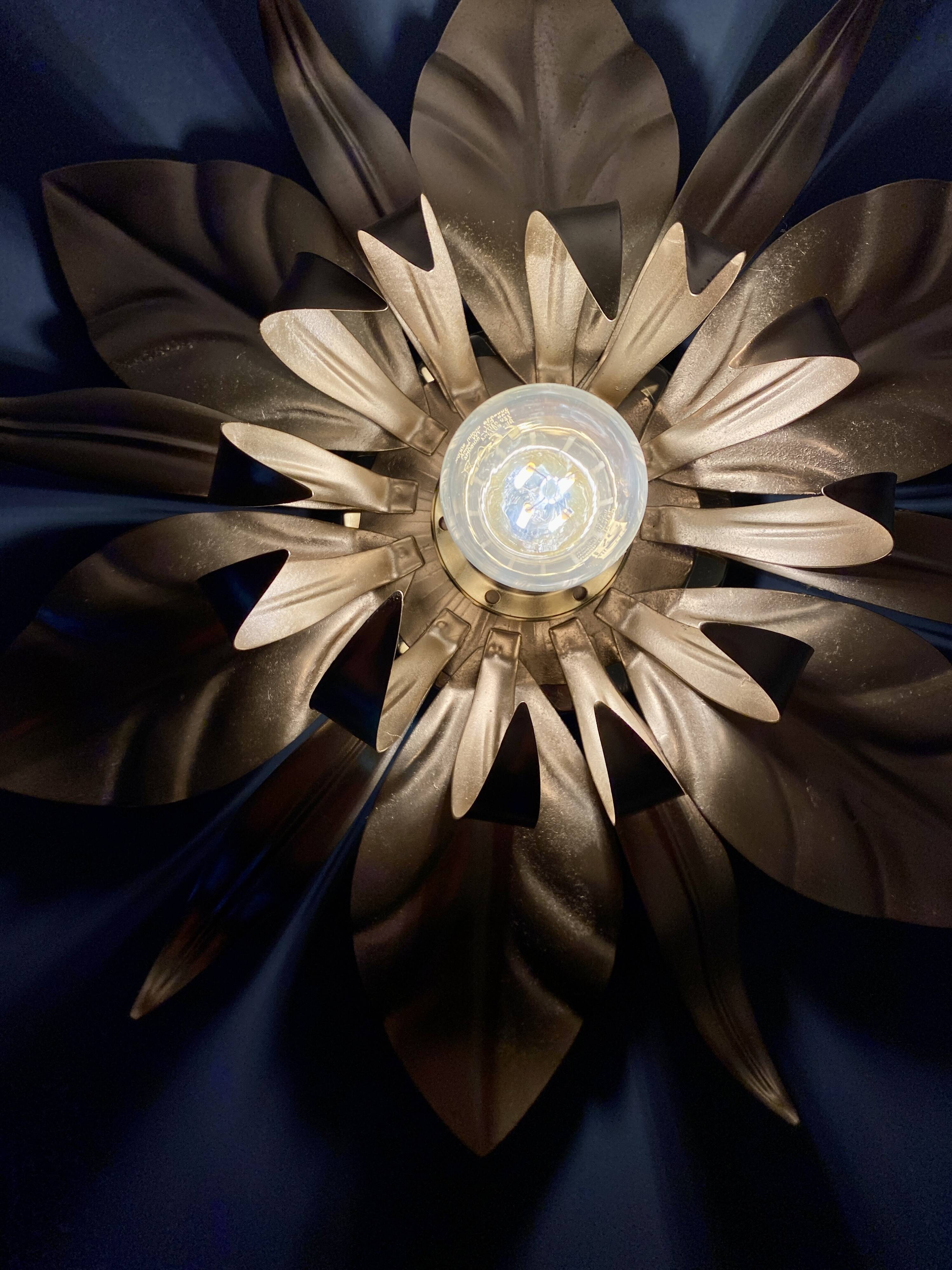 Vintage wall light in gold metal