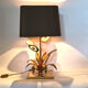 Lampe de table en agate vintage en laiton, années 1970