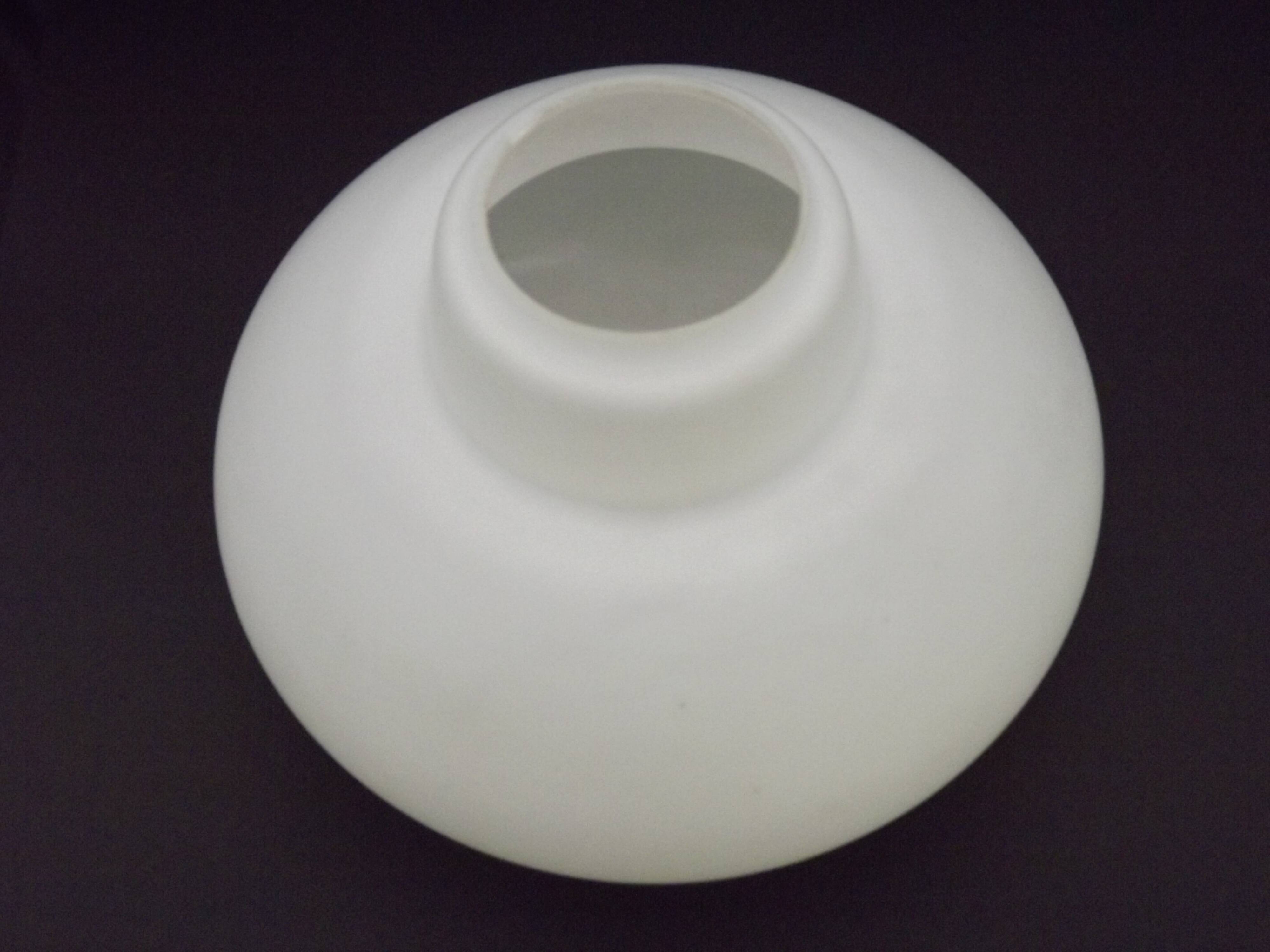 Large French Vintage Retro White Opaque Glass Pendant Ceiling Light Shade