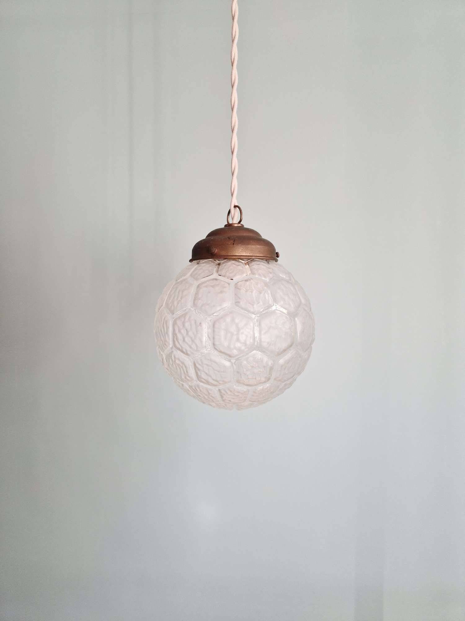 Art Deco satin glass pendant light, 1920s-30s