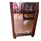 Carved wooden full-length mirror