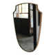 Brass mirror with crest, bead frieze, Italian design style.