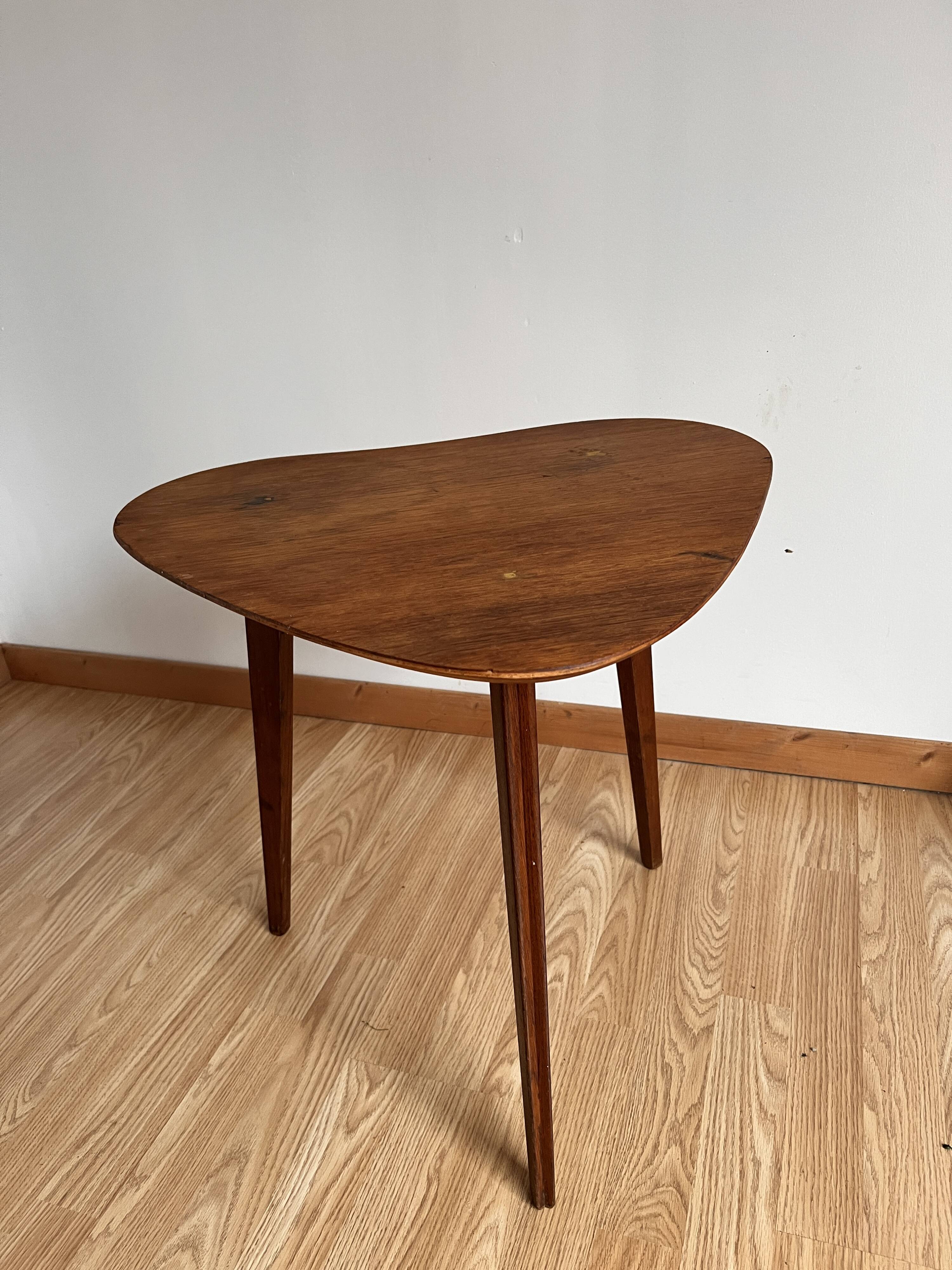 Tripod wooden coffee table