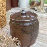 Pot and its lid in glazed stoneware