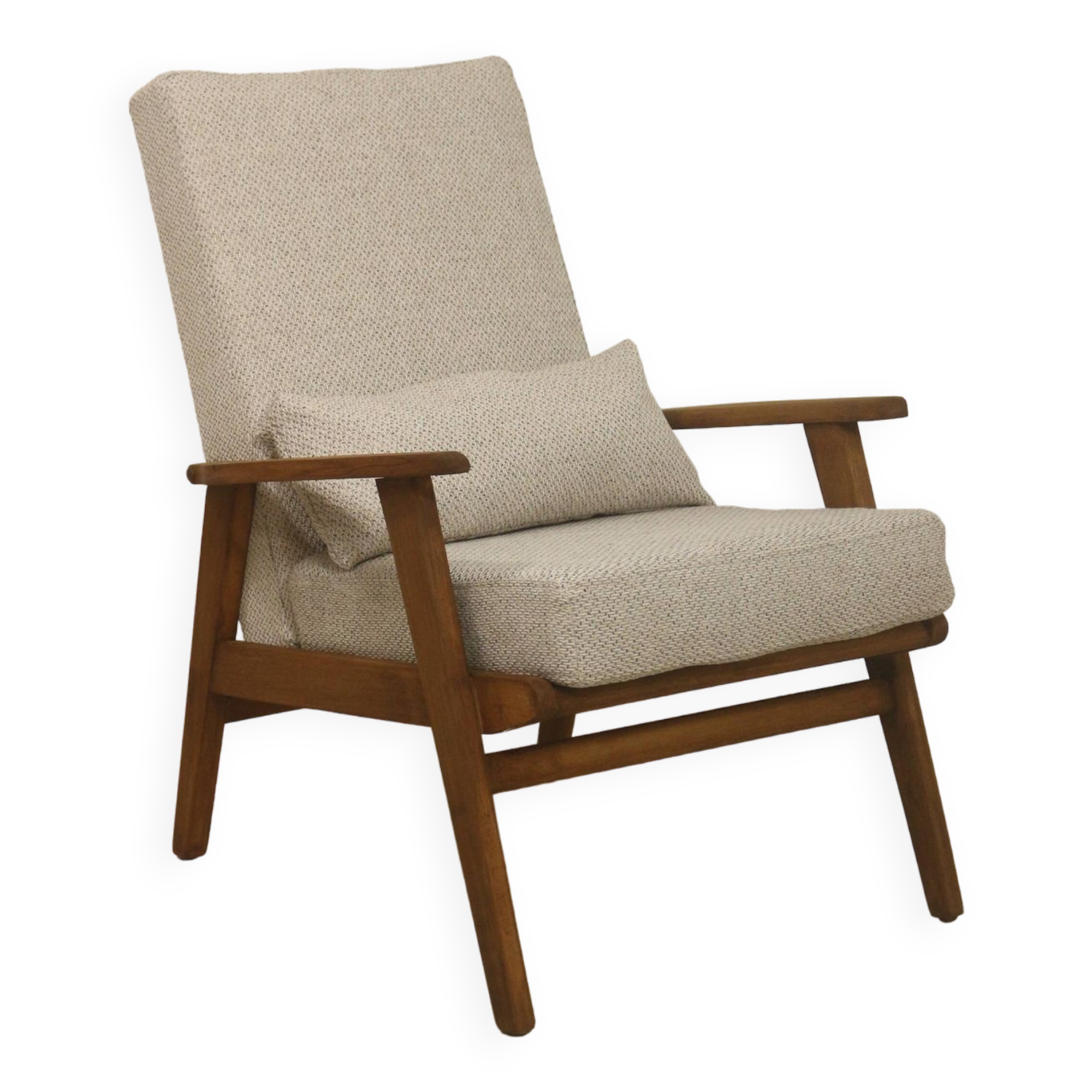 Scandinavian armchair 1960 rounded armrests