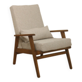 Scandinavian armchair 1960 rounded armrests