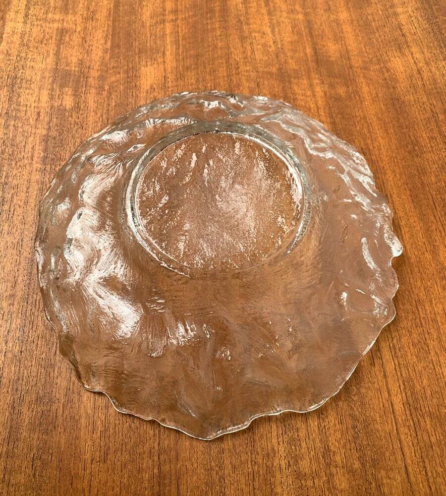 Vintage frosted glass bowl, 1970s.