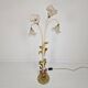Lampadaire italien avec tiges en métal, détails de feuilles et fleurs en verre de Murano