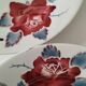 6 Digoin Sarreguemines Sobral plates in raspberry and grey-blue.
