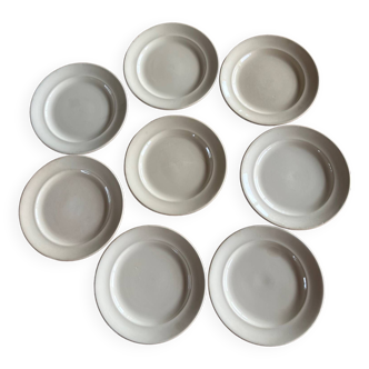 8 assiettes plates très anciennes Digoin & Sarreguemines