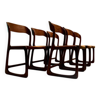 Baumann Editions - Set of six “Traineau” chairs - c. 1960 - France -