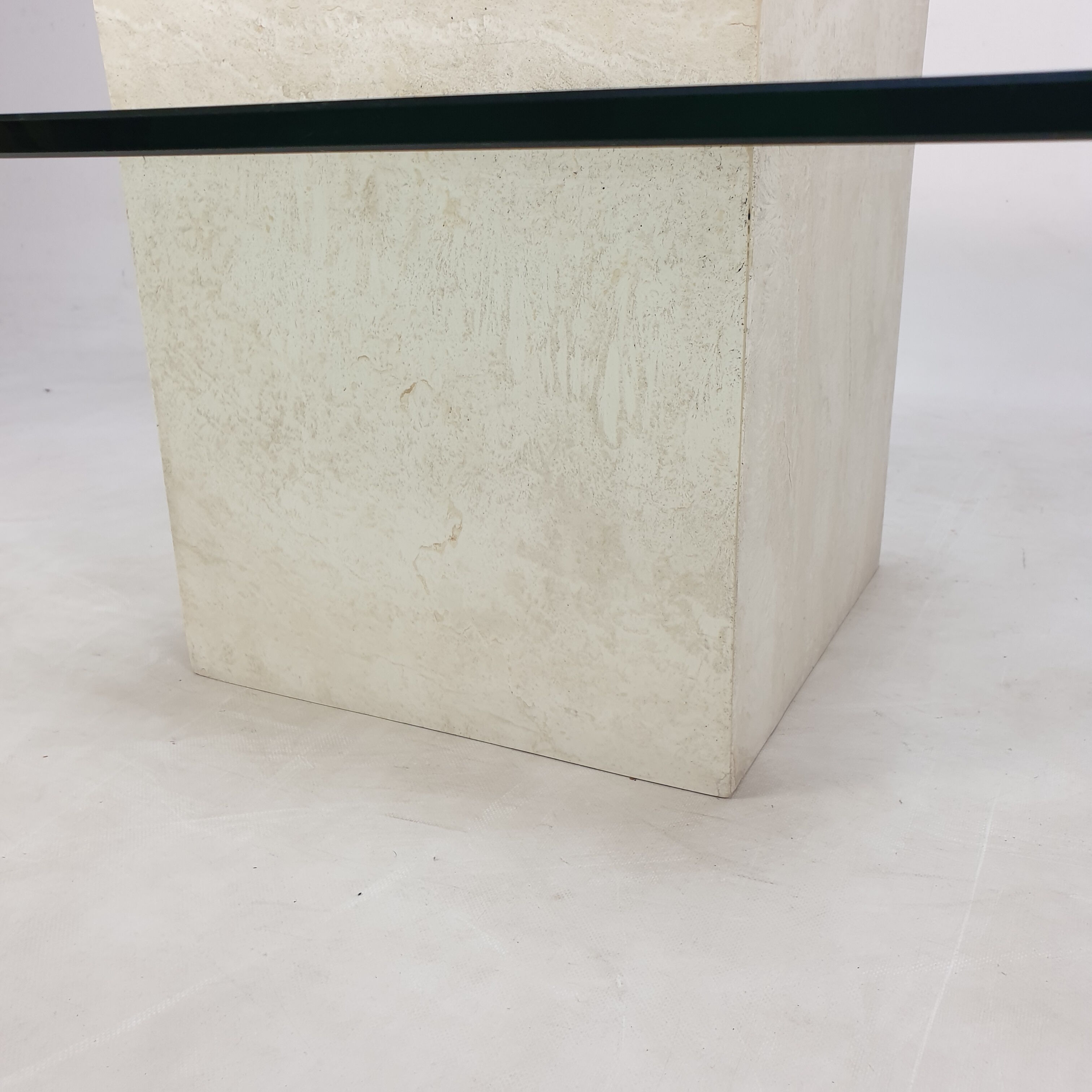 Italian Travertine Coffee Table, 1980s