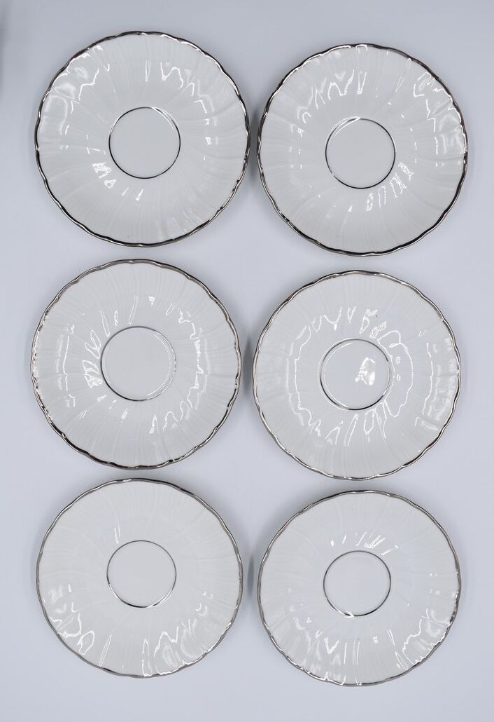 6 cups and under porcelain cup Bernardaud Limoges verdi model