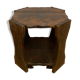 Brutalist Wabi Sabi oak carved side table, 1960s