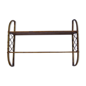 Vintage rattan wall shelf from the 60s and 70s