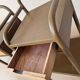 Vintage bedside tables in metal and brown beige wood.