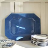 Grand plat de service octogonal bleu XL