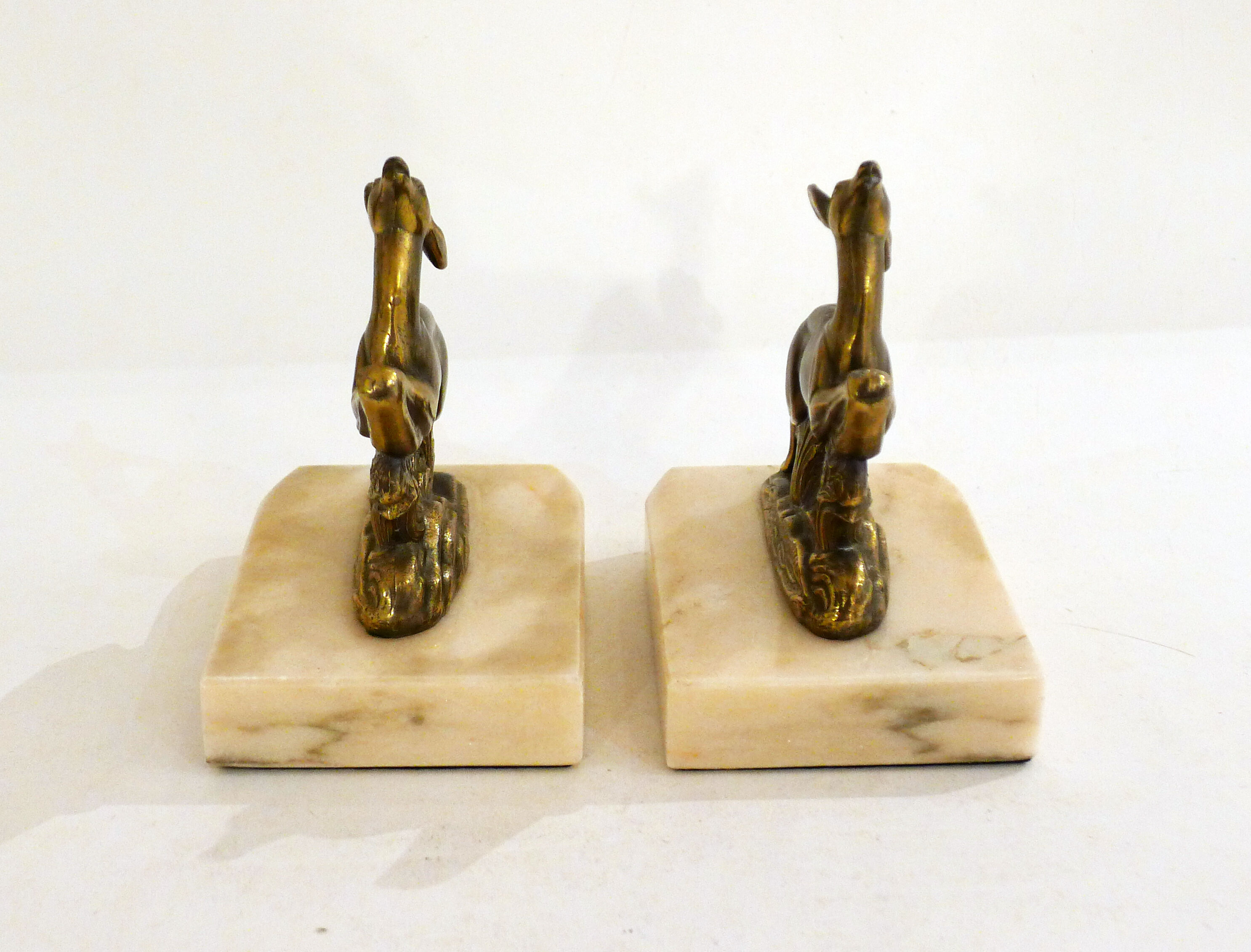 Pair of Art Deco deer book greenhouses