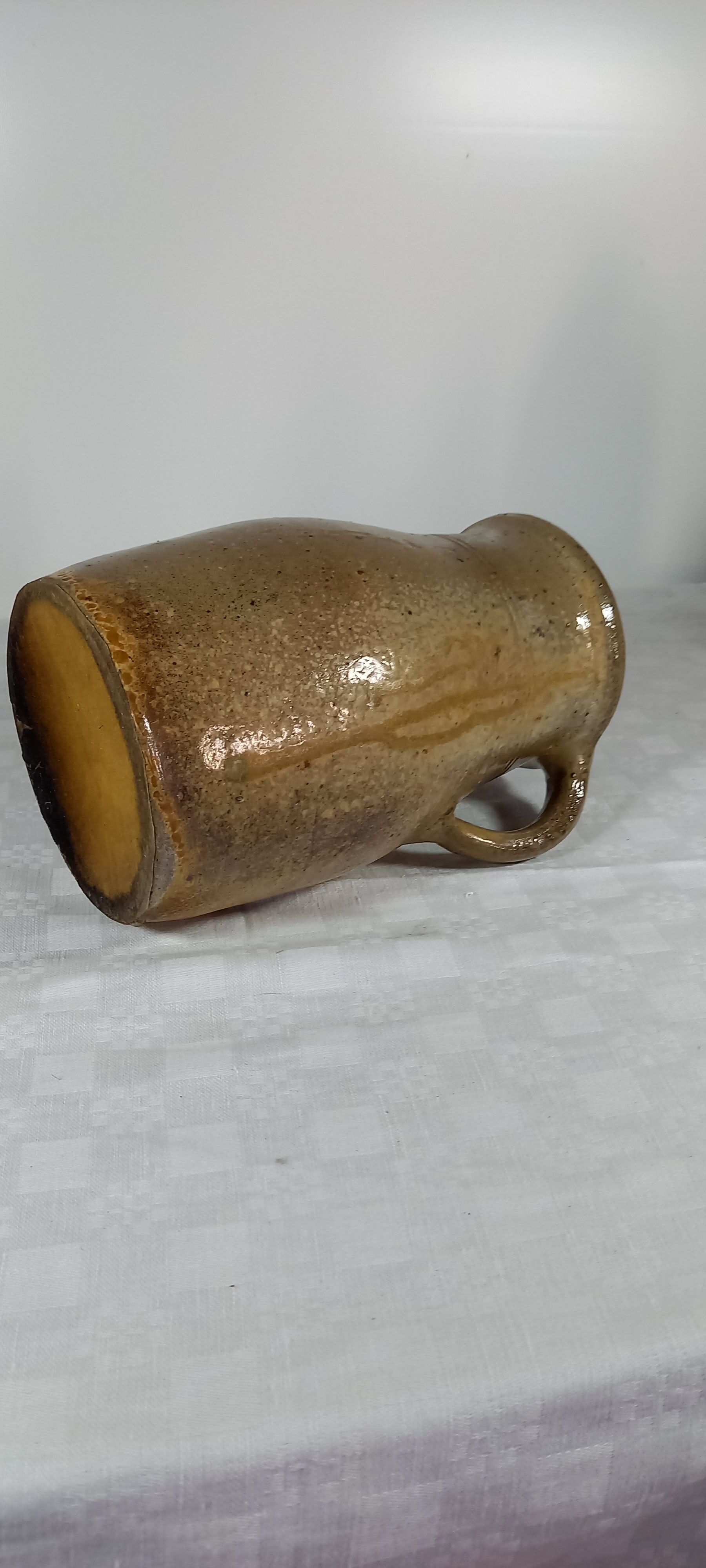 Turned sandstone pitcher