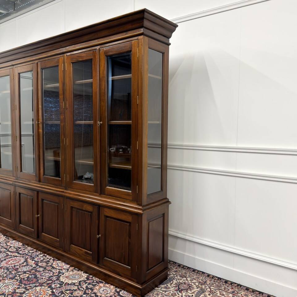 Large English Bookcase with Glass Doors