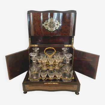 Complete Liqueur Cellar Boulle Napoleon III Box Marquetry Box XIX Century