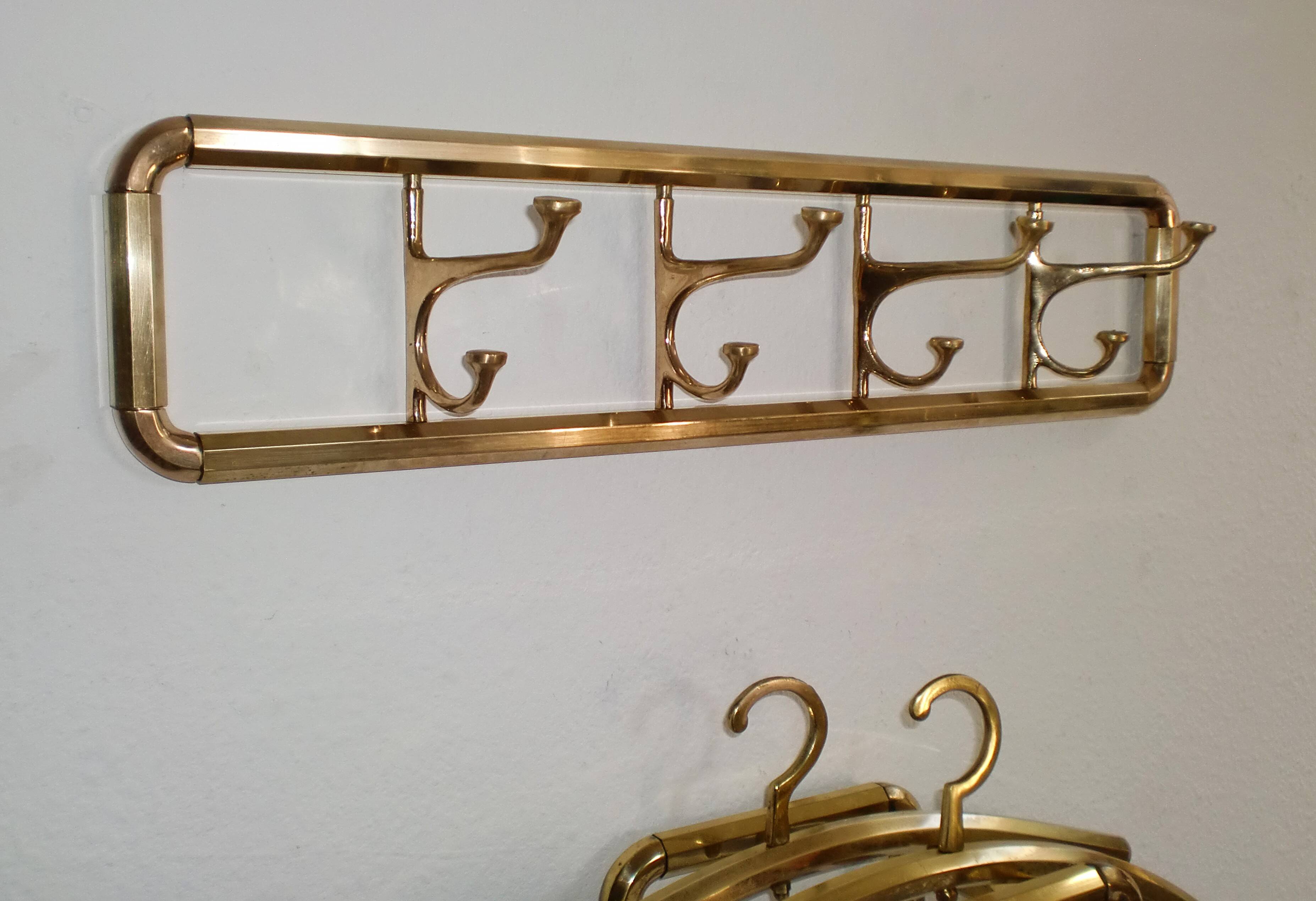 Art-deco france, wall coat rack + umbrella stand + clothes hangers 1940s 50