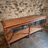 French 19th-century oak draper's table – Antique kitchen island console
